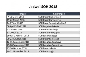 Jadwal SOH 2018