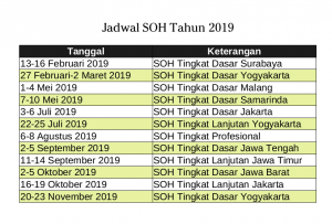 Jadwal SOH 2019